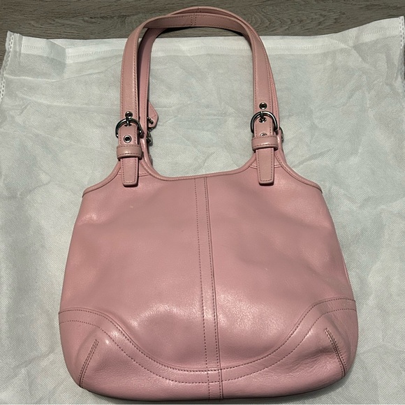 Coach Baby Pink Leather Shoulder Bag - Picture 5 of 15